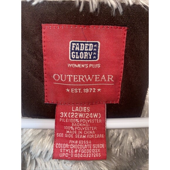 Vintage Pennylane vest Sherpa suede hippie Boho Western country rodeo 70s 3x - Picture 3 of 10